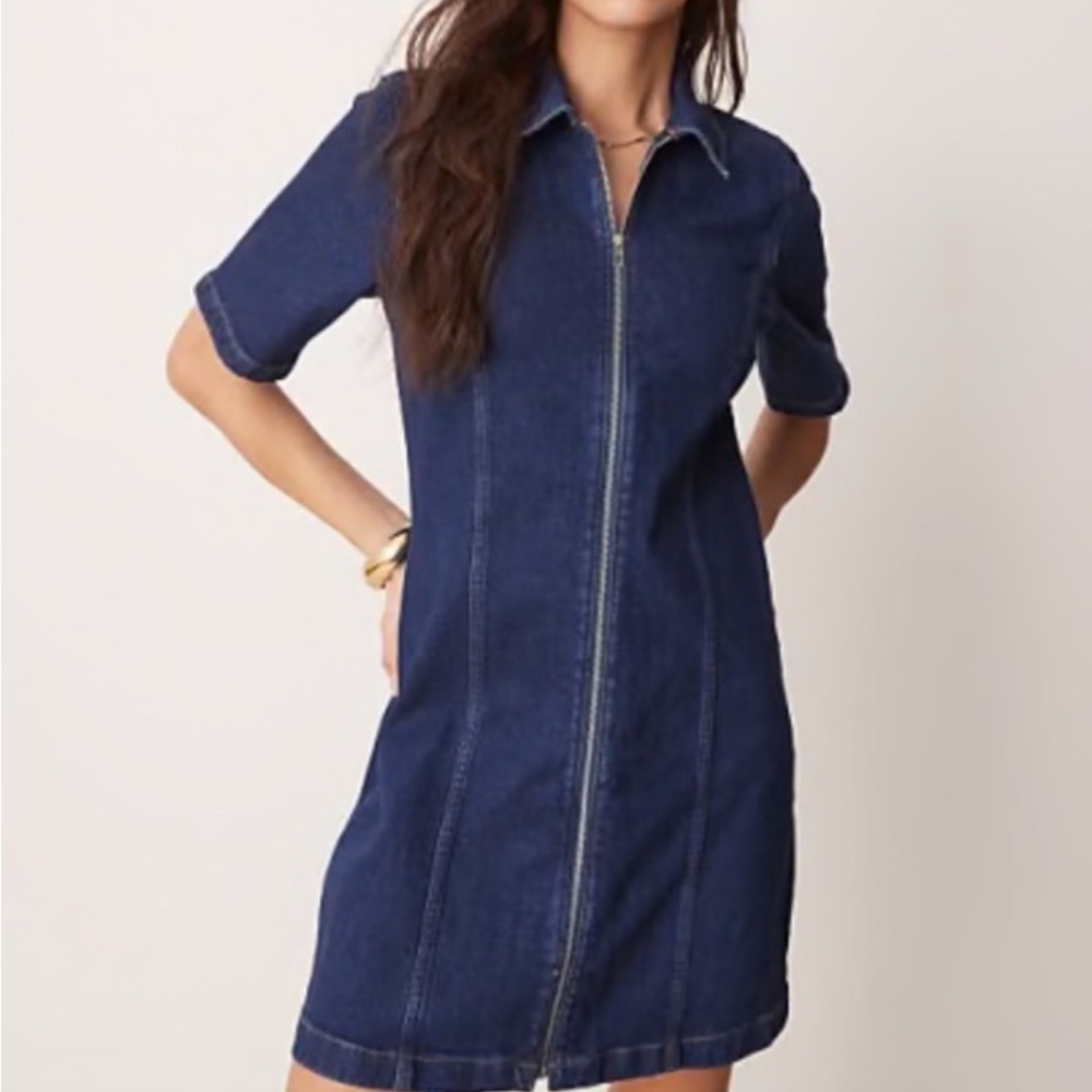 Abercrombie & Fitch Dark Blue Zip-Up Mini Dress